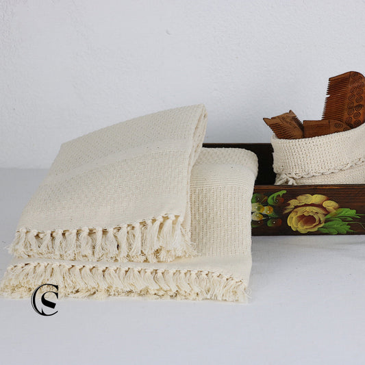 Parure serviettes Genty - Un duo de douceur artisanale