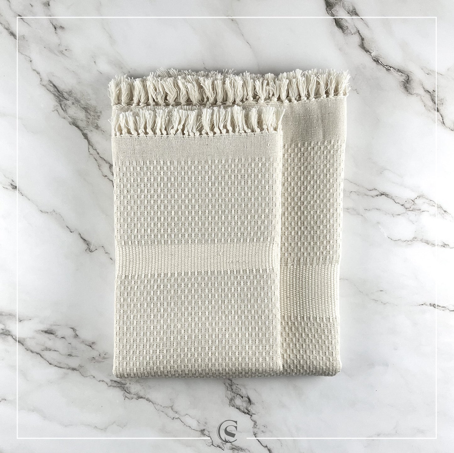 Parure serviettes Genty - Un duo de douceur artisanale