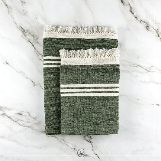 Parure serviettes chenille - Un esprit spa à la maison.