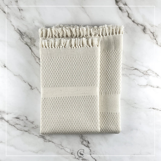 Parure serviettes Genty - Un duo de douceur artisanale